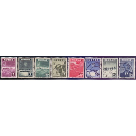 Norge. 1945, London udgave. AFA nr. 310-17 **. stemplet postfrisk FDC