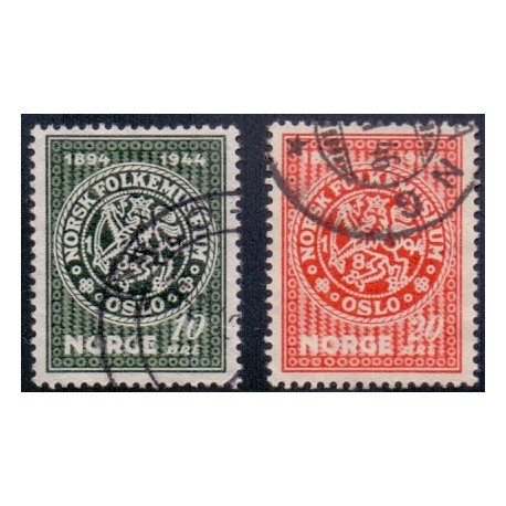 Norge. 1945, Norsk Folkemuseum. AFA nr. 322-23 ** stemplet postfrisk FDC