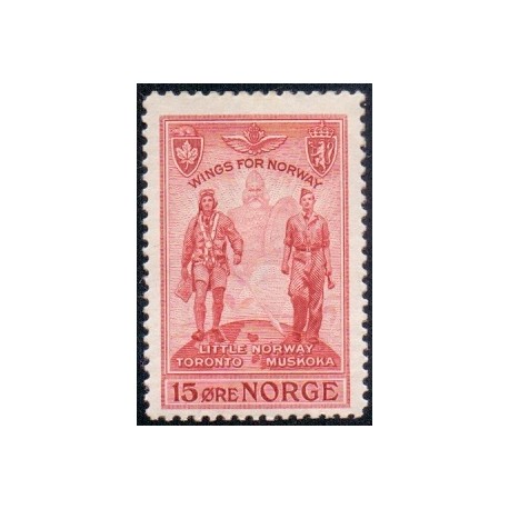 Norge. 1946, Norske krigsflyver "Little Norway". AFA nr. 328 ** stemplet postfrisk FDC