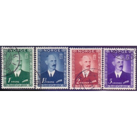 Norge. 1946, Haakon VII. AFA nr. 329-32 ** stemplet postfrisk FDC