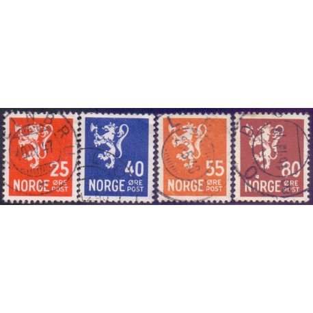 Norge. 1946, Farveændringer m.m. AFA nr. 333-36 ** stemplet postfrisk FDC