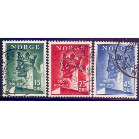 Norge. 1950. Oslo 900-års jubilæum. AFA nr. 362-64 ** stemplet postfrisk FDC