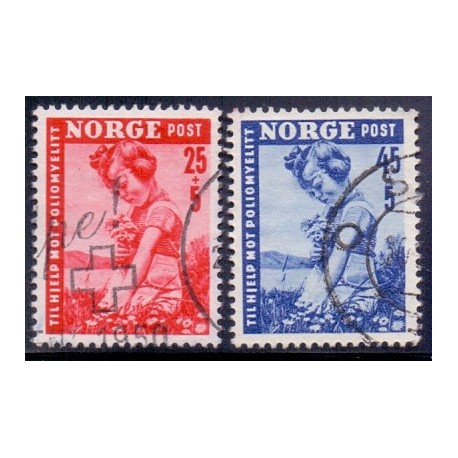 Norge. 1950. Børnelammelse. AFA nr. 365-66 ** stemplet postfrisk FDC
