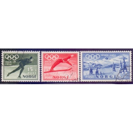 Norge. 1951. Vinterolympiade. AFA nr. 381-83 ** stemplet postfrisk FDC