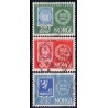 Norge. 1955. Frimærkets 100-års jubilæum. AFA nr. 404-06 ** stemplet postfrisk FDC