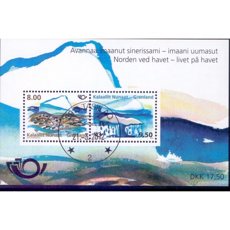 2012. 17,50 Kr. Norden ved havet, i miniark. AFA nr. 617 postfrisk stemplet
