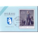 2012. 26,50 Kr. Dr. Margrethe 40 år, i miniark. AFA nr. 605 postfrisk stemplet