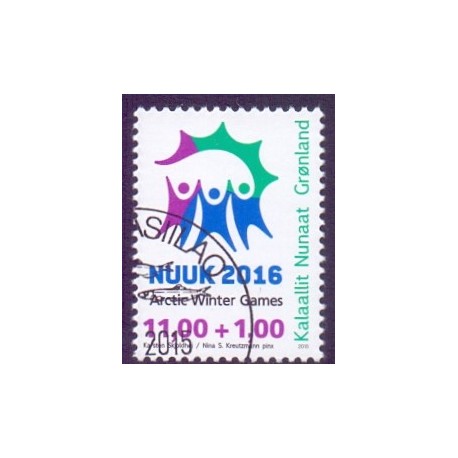 2015. 11,00+1,00 Kr. Arctic Winter Games. AFA nr. 695 postfrisk  stemplet