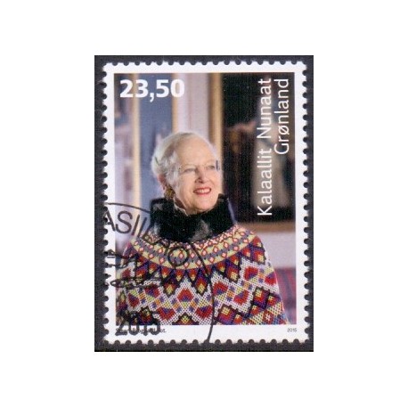 2015. 23,50 Kr. Dr. Margrethe 75 år. AFA nr. 699 postfrisk  stemplet