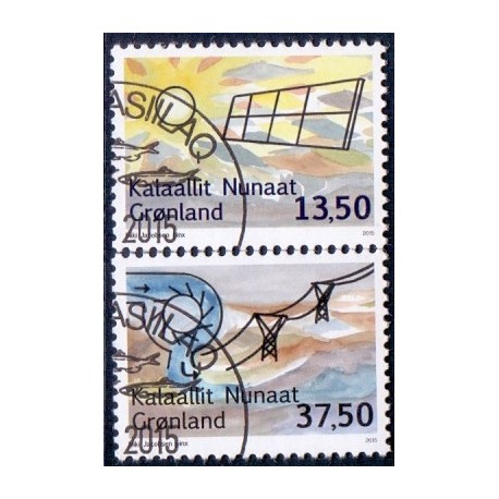 2015. 13,50-37,50 Kr. Vedvarende energi I. AFA nr. 714-15 postfrisk  stemplet FDC