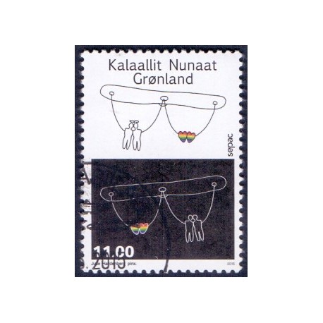 2015. 11,00 Kr. Gaypride. AFA nr. 707 postfrisk  stemplet