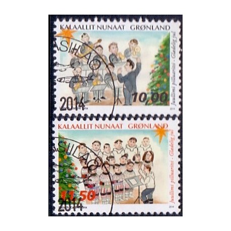2014. 10,00-11,50 Kr. Julefrimærker. AFA nr. 689-90 postfrisk  stemplet