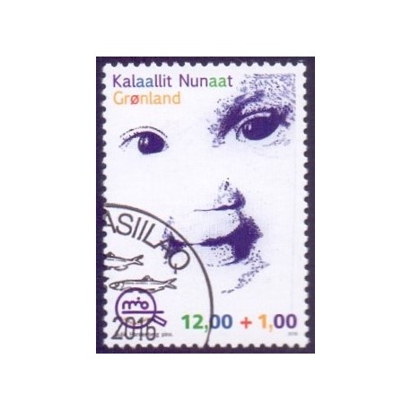 2016, 12,00+1,00 Kr. MIO Børnetalsmand. AFA nr. 725 postfrisk  stemplet FDC