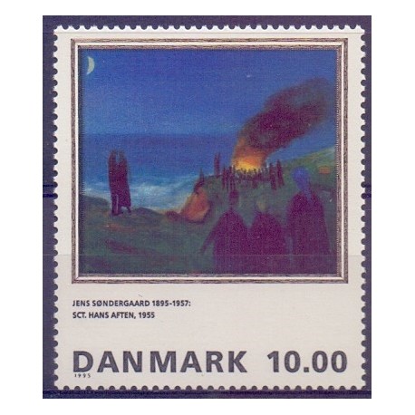 1995. Malerifrimærker, med VARIANT. AFA nr. 1099x  postfrisk       Stemplet FDC