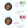 1985. Suppleringsværdier, AFA nr. 818-19, 823-24 på  FDC med enkeltmærke på  FDC med enkeltmærke , 4-blok