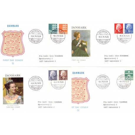 1979. Suppleringsværdier, AFA nr. 675-81 på  FDC med enkeltmærke , 4-blok