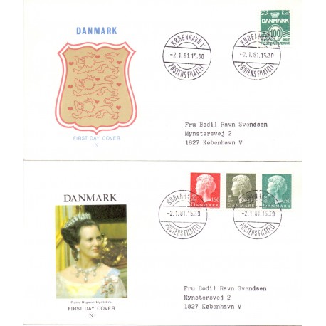 1981. Suppleringsværdier, AFA nr. 714-17 på  FDC med enkeltmærke , 4-blok