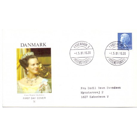 1981. Suppleringsværdier, AFA nr. 719-24 på  FDC med enkeltmærke , 4-blok