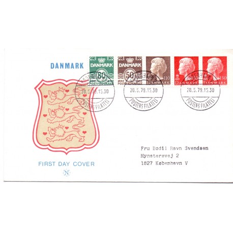 1979. FDC med hæftesammentryk HS3 (enkelt)