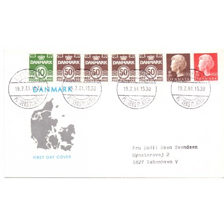 1981. FDC med hæftesammentryk HS4 (enkelt)
