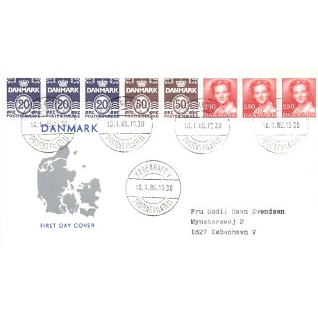 1985. FDC med hæftesammentryk HS9