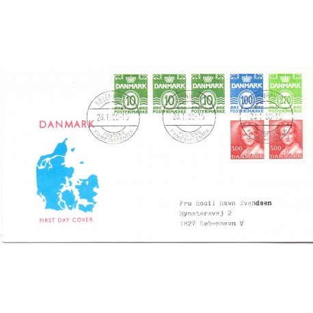 1988. FDC med hæftesammentryk HS11  (enkelt)