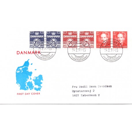 1991. FDC med hæftesammentryk HS16  (enkelt)