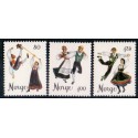 Norge. 1976. Norsk folkedans. AFA nr. 733-35 ** stemplet postfrisk FDC