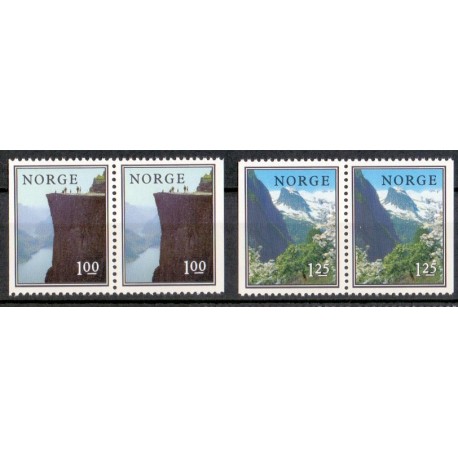 Norge. 1976. Norsk natur i vandrette par. AFA nr. 740Cv-741Ch ** stemplet postfrisk FDC