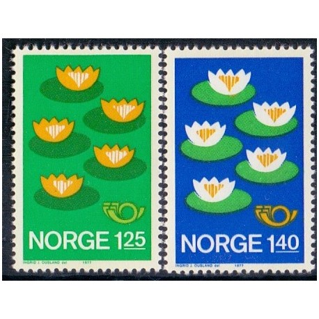Norge. 1977. Fællesnordisk udgave. AFA nr. 751-52 ** stemplet postfrisk FDC
