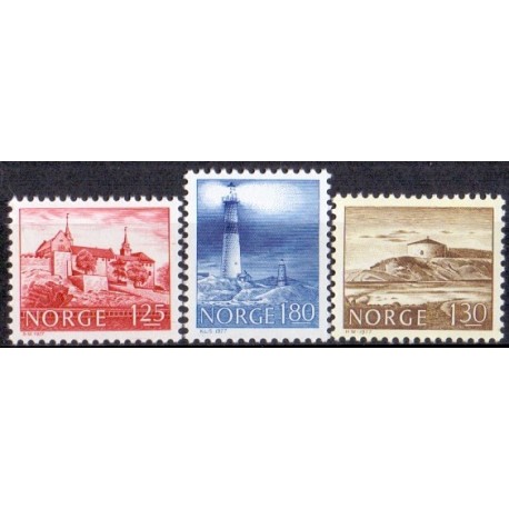 Norge. 1977. Ny brugsudgave. AFA nr. 753-55 ** stemplet postfrisk FDC