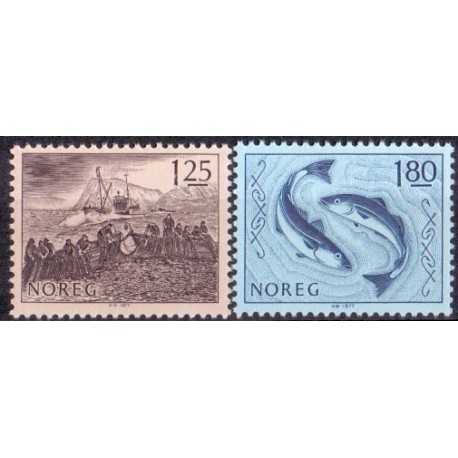 Norge. 1977. Fiskerierhverv. AFA nr. 765-66 ** stemplet postfrisk FDC
