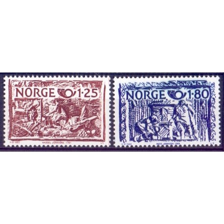 Norge. 1980.  Fællesnordisk udgave..  AFA nr. 829-30 ** stemplet postfrisk FDC