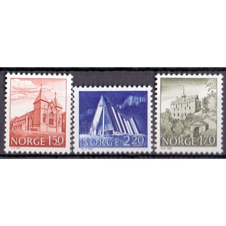 Norge. 1981. Ny brugsudgave.  AFA nr. 839-41 ** stemplet postfrisk FDC