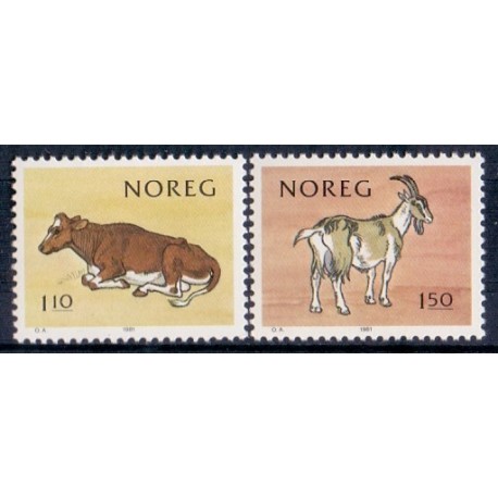 Norge. 1981. Mælkeproducenter.  AFA nr. 842-43 ** stemplet postfrisk FDC
