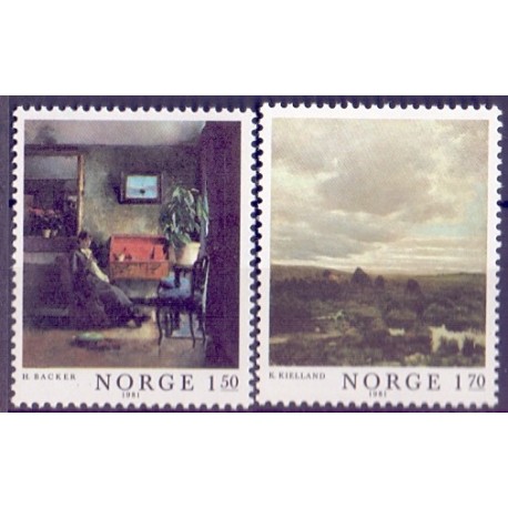 Norge. 1981. Malerier.  AFA nr. 855-56 ** stemplet postfrisk FDC