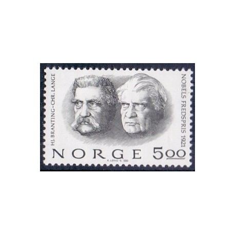 Norge. 1981. Nobels fredspris 1921.  AFA nr. 857 ** stemplet postfrisk FDC