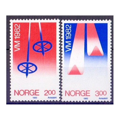Norge. 1982. VM i skiløb.  AFA nr. 861-62 ** stemplet postfrisk FDC