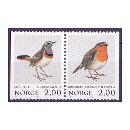 Norge. 1982. Fugle, i parstykke. AFA nr. 868-69 ** stemplet postfrisk FDC
