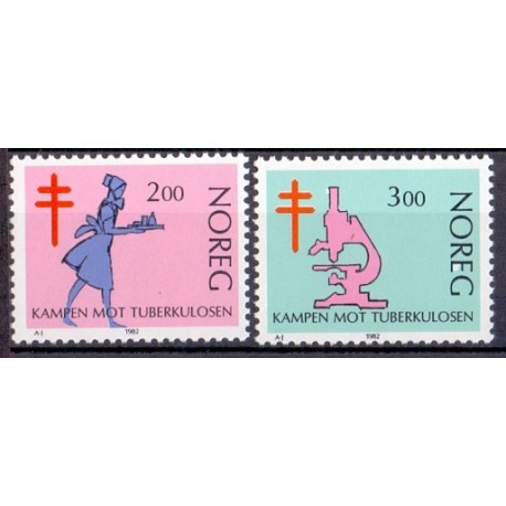 Norge. 1982. Kampen mod tuberkulosen. AFA nr. 870-71 ** stemplet postfrisk FDC