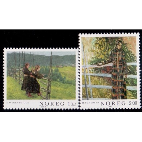 Norge. 1982. Malerkunst. AFA nr. 875-76 ** stemplet postfrisk FDC