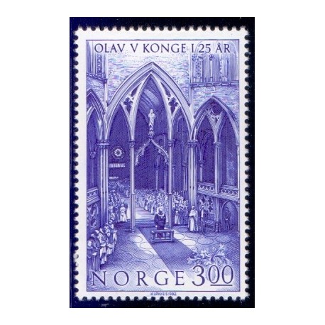 Norge. 1982. Kong Olav V 25 år. AFA nr. 877 ** stemplet postfrisk FDC