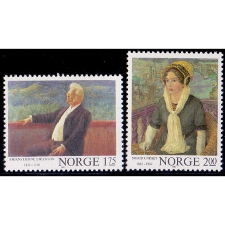 Norge. 1982. Forfatterjubilæum. AFA nr. 878-79 ** stemplet postfrisk FDC