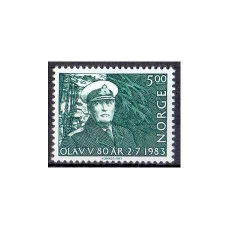 Norge. 1983. Kong Olav V. 80 år. AFA nr. 897 ** stemplet postfrisk FDC