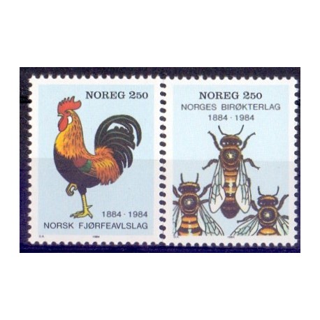 Norge. 1984. Biavler- og fjerkræavler. AFA nr. 916-17 ** stemplet postfrisk FDC