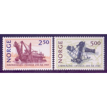Norge. 1985. Statens havnevæsen og søopmåling. AFA nr. 941-42 ** stemplet postfrisk FDC