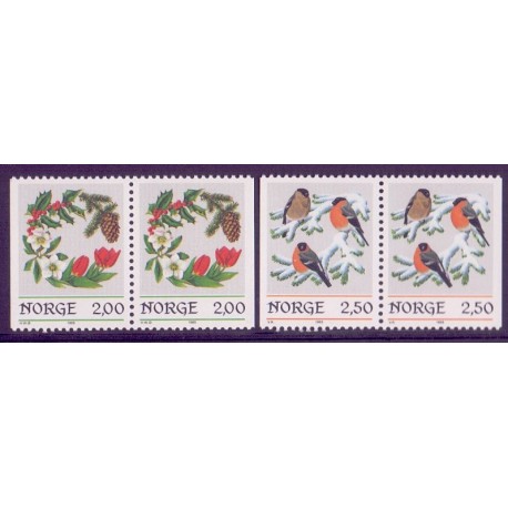 Norge. 1985. Julefrimærker i parstykker. AFA nr. 943Cv-44Ch ** stemplet postfrisk FDC