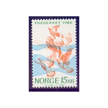 Norge. 1986.  International fredsår. AFA nr. 962  ** stemplet postfrisk FDC