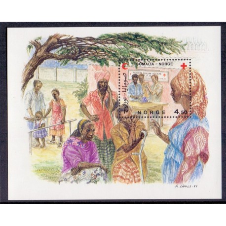 Norge. 1987. Fællesudgave med Somalia i miniark. AFA nr. 970 ** stemplet postfrisk FDC
