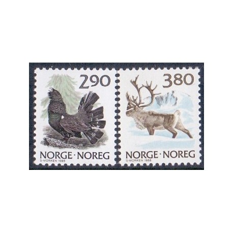 Norge. 1988.  Brugsudgave Norske dyr I. AFA nr. 985-86 ** stemplet postfrisk FDC